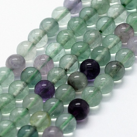 Natural Fluorite Beads Strands G-I199-12-6mm-1