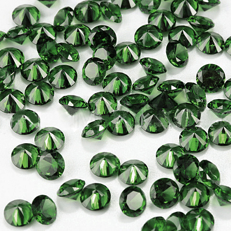 Diamond Shaped Cubic Zirconia Pointed Back Cabochons ZIRC-R004-10mm-08-1