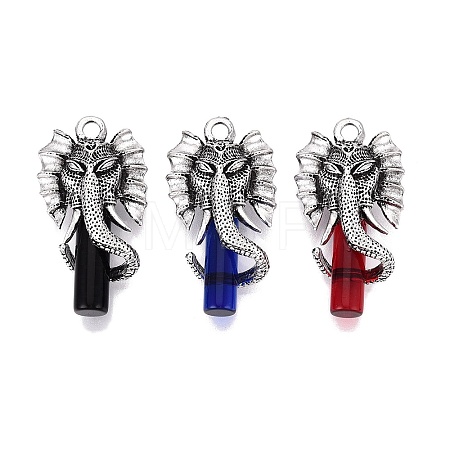 Alloy Glass Pendants GL-N004-03AS-1