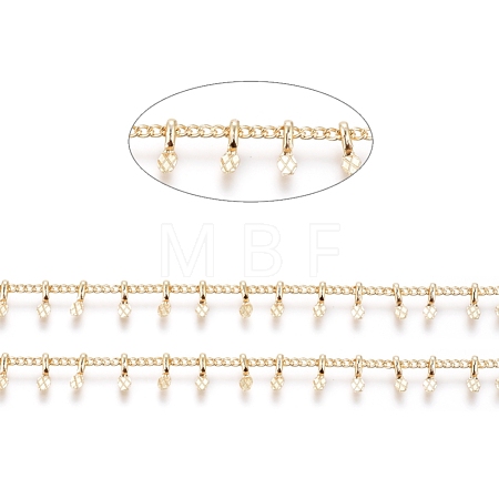 Brass Handmade Curb Chains CHC-G006-12G-1