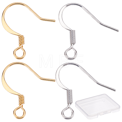 200Pcs 2 Colors Brass Earring Hooks KK-CN0001-77-1