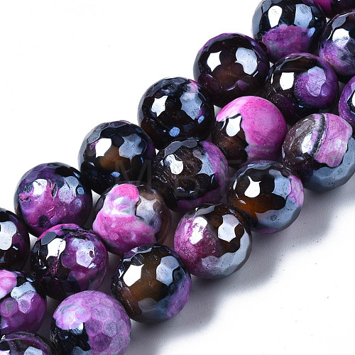 Natural Fire Crackle Agate Beads Strands G-Q998-013D-1