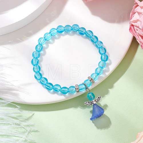 Transparent Plastic Beaded Stretch Bracelets for Children BJEW-JB11507-02-1