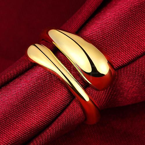 Real 18K Gold Plated Adjustable Brass Finger Rings for Women RJEW-BB07574-A-1