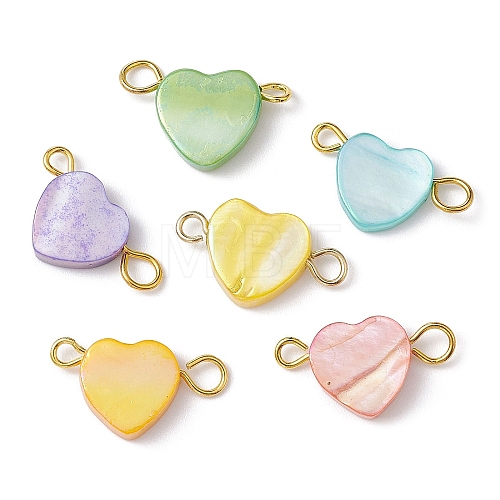 Natural Freshwater Shell Dyed Connector Charms PALLOY-JF02244-01-1