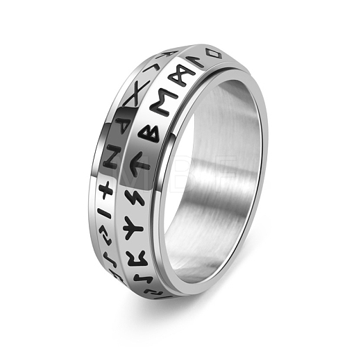 Rotatable Titanium Steel Finger Ring PW-WG27E87-07-1