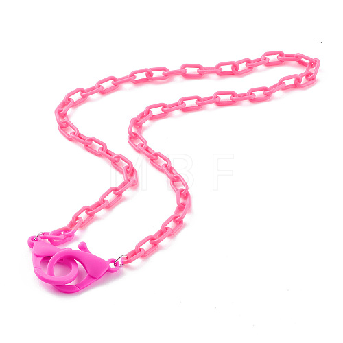 Personalized Opaque Acrylic Cable Chain Necklaces NJEW-JN03432-06-1