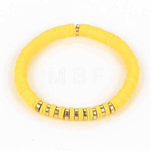 Handmade Polymer Clay Heishi Beads Stretch Bracelets BJEW-JB05303-02-1