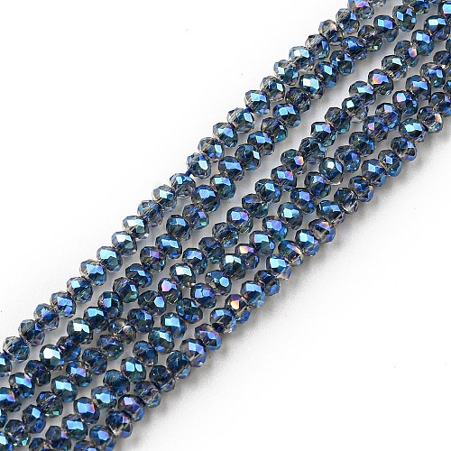 Electroplate Glass Beads Strands EGLA-F149-FR-07-1