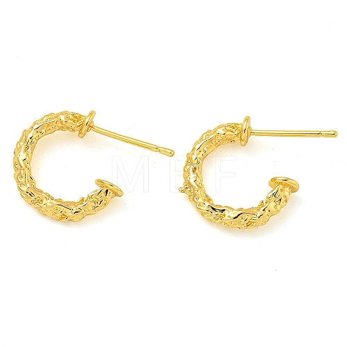 Rack Plating Brass C-Shaped Stud Earrings EJEW-T021-06G-1