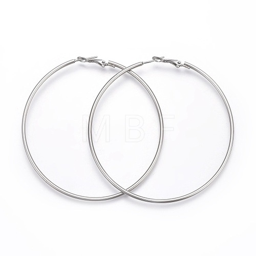 Tarnish Resistant 201 Stainless Steel Hoop Earrings EJEW-F188-24P-E-1