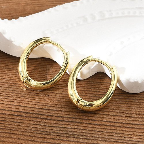 Brass Huggie Hoop Earrings EJEW-C502-11G-1