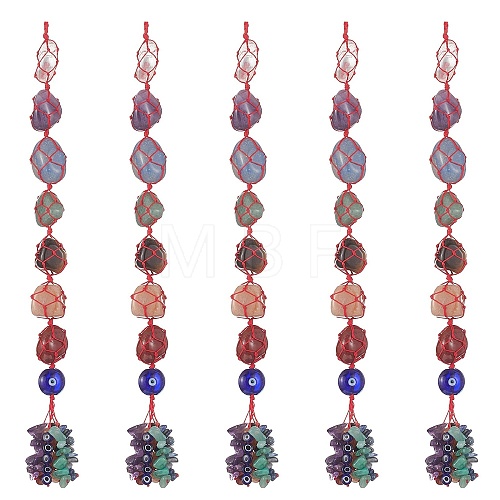 7 Chakra Nuggets Natural Gemstone Pocket Pendant Decorations HJEW-JM01049-04-1
