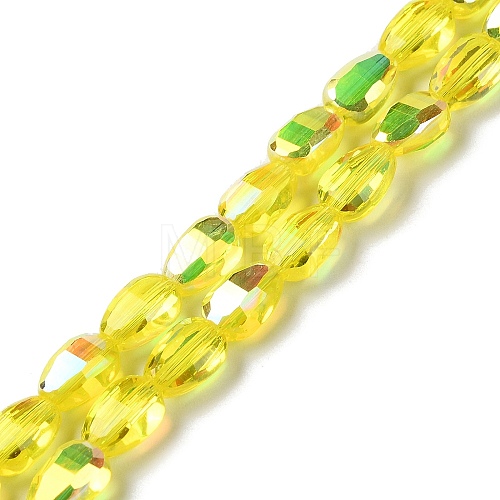 Transparent Electroplate Glass Beads Strands GLAA-Q099-F01-06-1