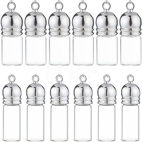  12Pcs 2 Style Glass Bottle Pendants FIND-NB0002-66-1