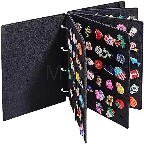 4 Pages Binder Storage Book Felt Shoe Decoration Charms Organizer PW-WGE5BBB-04-1