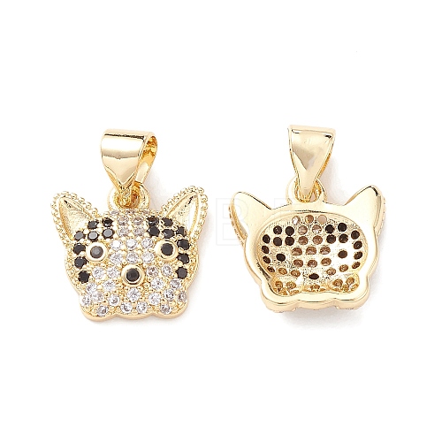 Brass Micro Pave Cubic Zirconia Charms ZIRC-C004-01G-1