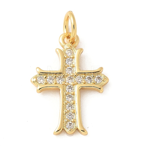 Brass Micro Pave Cubic Zirconia Pendants KK-U053-02G-02-1