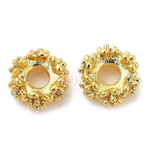 Rack Plating Brass Micro Pave Cubic Zirconia Beads KK-A186-01C-G-1