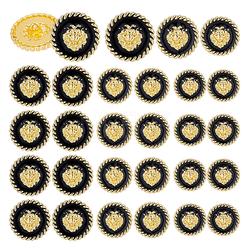  24Pcs 3 Style 1-Hole Zinc Alloy Enamel Shank Buttons BUTT-NB0001-65B-1