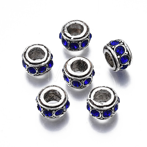 Alloy Rhinestone European Beads MPDL-Q212-001A-RS-1