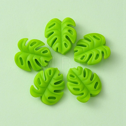 Monstera Leaf Food Grade Eco-Friendly Silicone Focal Beads FIND-YW0004-01-1