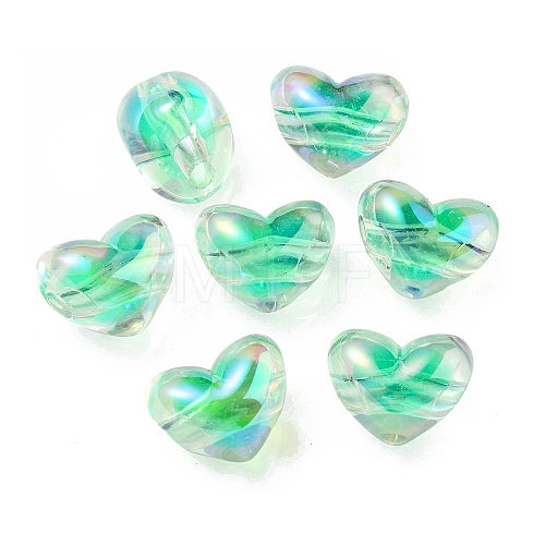 Two Tone UV Plating Transparent Acrylic European Beads OACR-F004-06A-1