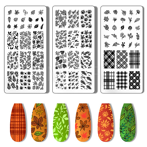 Stainless Steel DIY Nail Art Templates MRMJ-WH0092-005-1