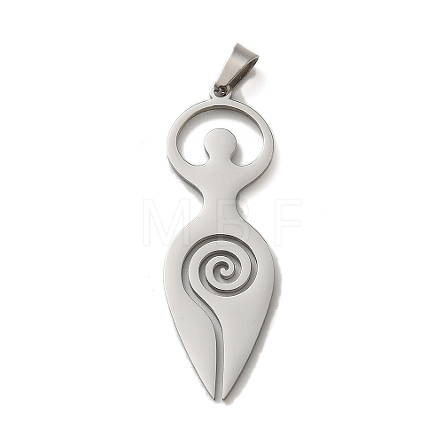 304 Stainless Steel Pendants STAS-O005-06P-1