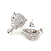 Cubic Zirconia 925 Sterling Silver Stud Earring Findings for Women STER-M092-09P-02-2