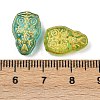 Baking Paint and Golden Metal Enlaced Glass Beads X-DGLA-T004-16M-3