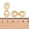 Brass Micro Pave Clear Cubic Zirconia Fold Over Clasps KK-C075-47G-2