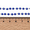 304 Stainless Steel with Glass Faceted Rondelle Bead Handmade Link Chain Birth Stone Necklaces for Women NJEW-G195-01G-11-5