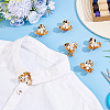 6Pcs Zinc Alloy & Rhinestone Cufflinks BUTT-ME0001-40-4