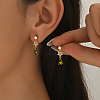 Brass Teardrop Dangle Stud Earrings SW0277-2