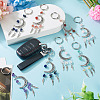 10Pcs Alloy Natural Mixed Stone Keychains KEYC-TAC00056-6