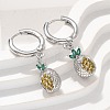 Brass Cubic Zirconia Hoop Earrings EJEW-Q015-02P-A-5