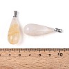Natural Yellow Hematoid Quartz Pendants G-N360-08P-01-3