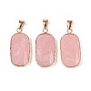 Natural Rose Quartz Pendants G-N349-03F-G-1