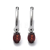 304 Stainless Steel Micro Pave Cubic Zirconia Hoop Earrings STAS-R004-07P-01-4