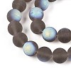 Frosted Transparent Glass Beads Strands GLAA-T032-T10mm-MBB02-3