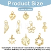 10Pcs 10 Styles Brass Pendants KK-YW0004-40-2
