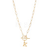 304 Stainless Steel Letter Pendant Necklaces NJEW-LP0001-52K-G-1