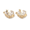 Brass Pave Cubic Zirconia Beads KK-A286-19G-01-1