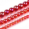 Electroplate Transparent Glass Beads Strands X-GLAA-T032-T8mm-AB09-4