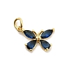 Butterfly Brass Glass Pendants KK-C134-20G-2