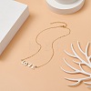 Natural Shell Word Love Pendant Necklace with Golden Brass Cable Chains for Mother's Day NJEW-JN04151-03-2