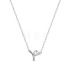 304 Stainless Steel Crystal Rhinestone Initial Pendant Necklaces FS-WGCEFCC-25-1