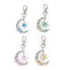 Synthetic Moonstone & Alloy Moon Sun Pendant Decorations HJEW-JM04647-2