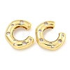 Brass Micro Pave Cubic Zirconia Cuff Earrings EJEW-C104-135G-1